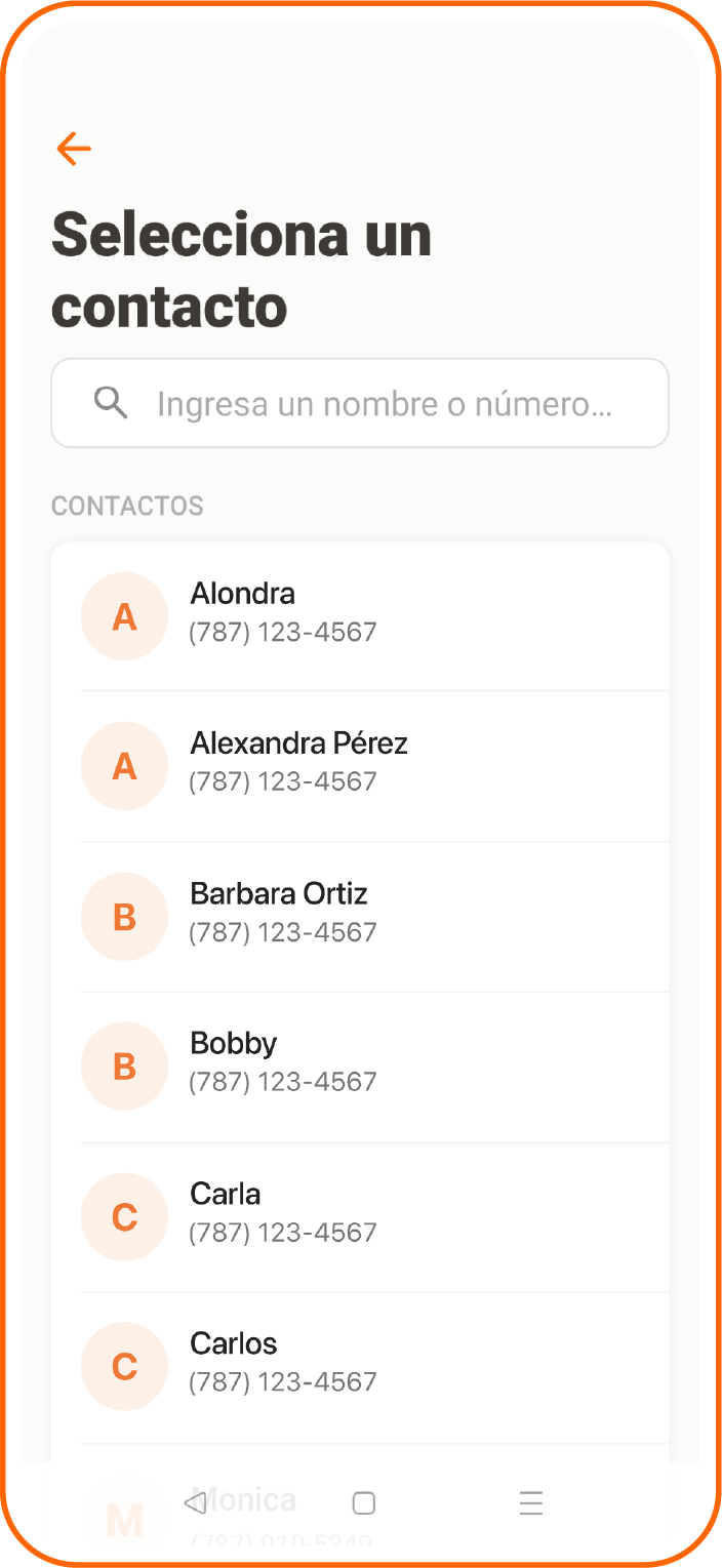 Step 2: Entra el contacto